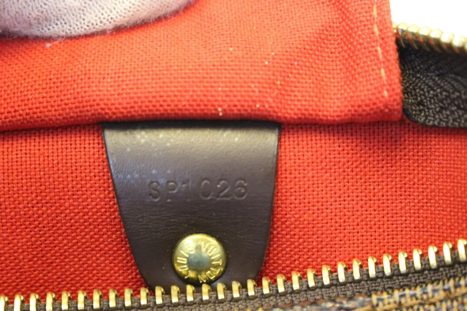 LOUIS VUITTON Damier Ebene Speedy 30 Brown Satchel Bag
