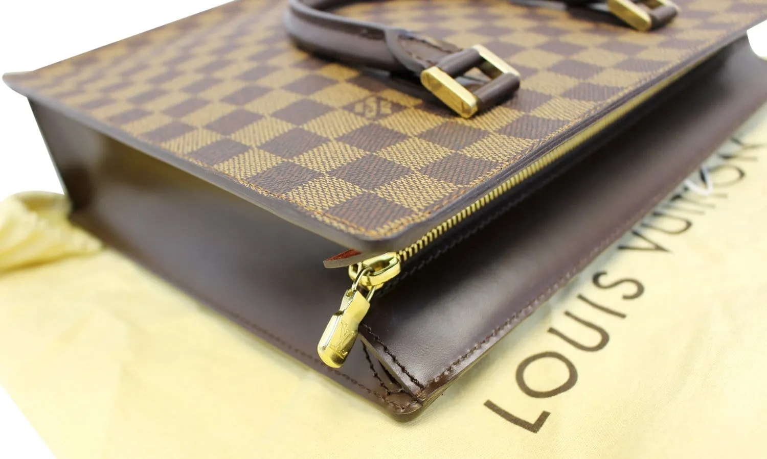 LOUIS VUITTON Damier Ebene Venice Sac-Plat Tote Bag