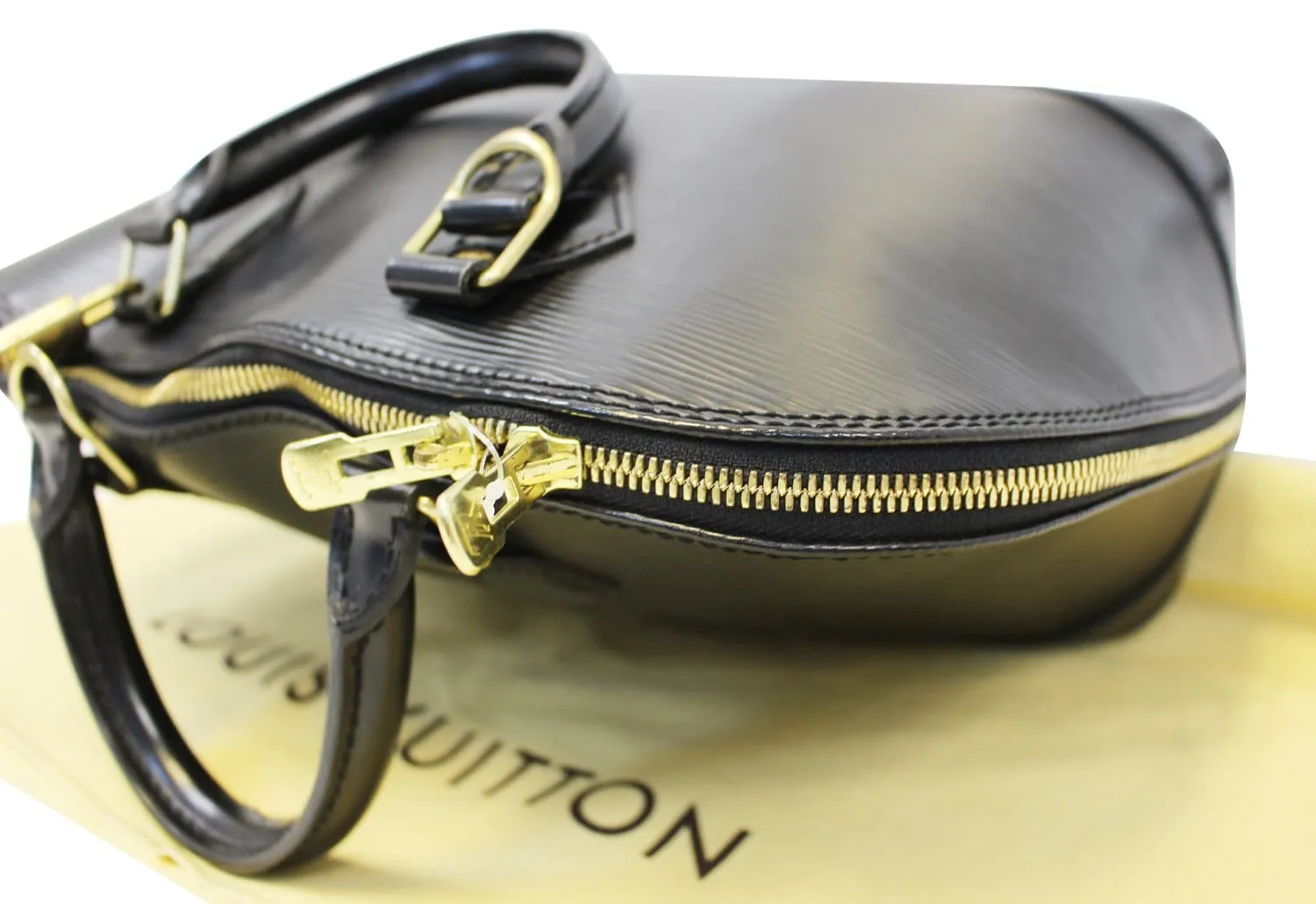 LOUIS VUITTON Epi Leather Alma PM Black Satchel Bag