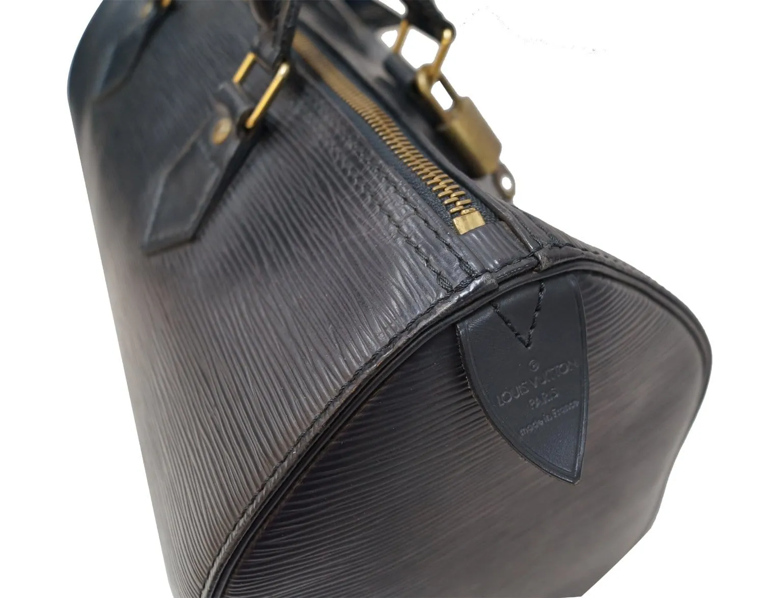 LOUIS VUITTON Epi Leather Black Speedy 30 Satchel Bag