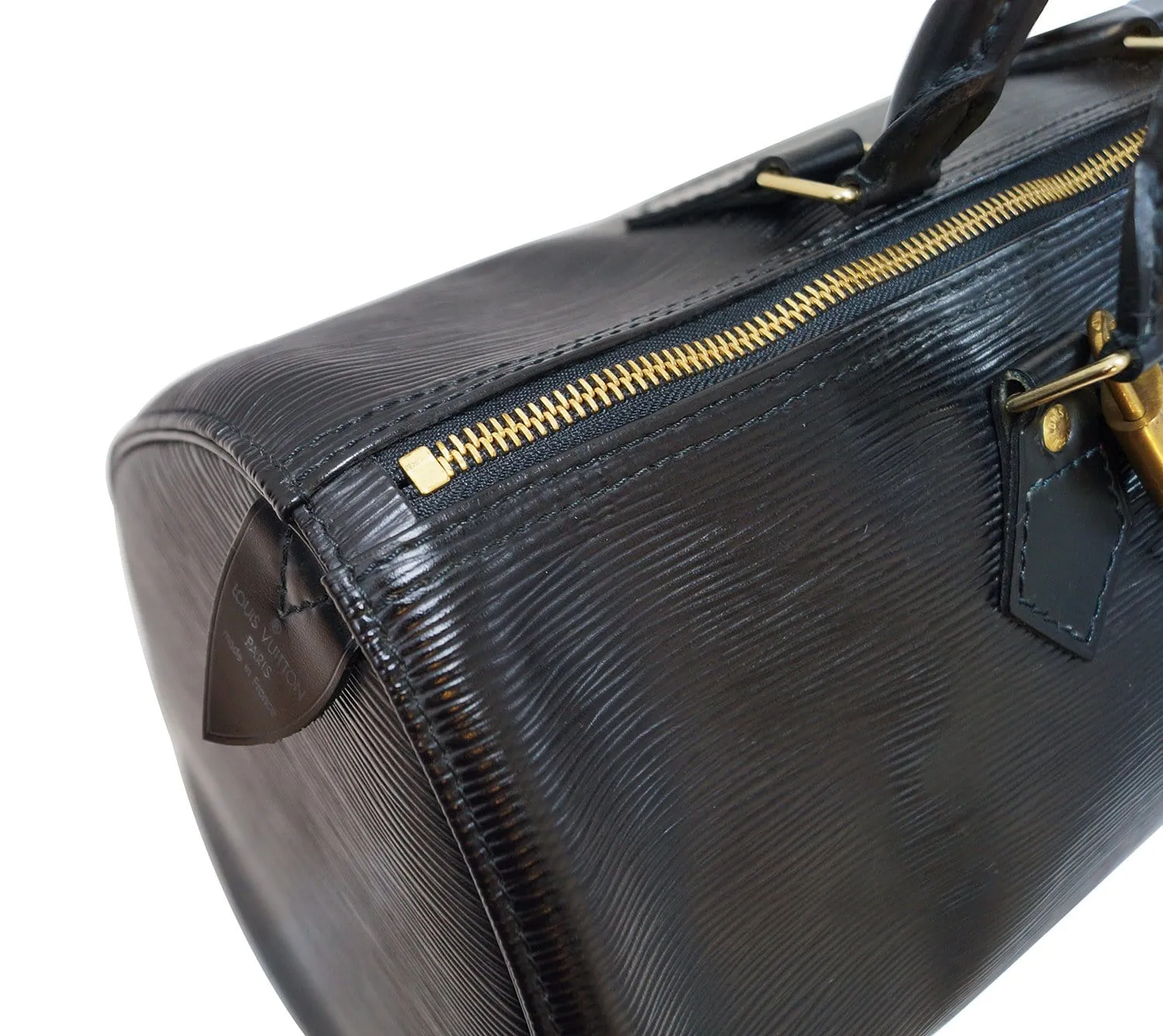 LOUIS VUITTON Epi Leather Black Speedy 35 Satchel Bag