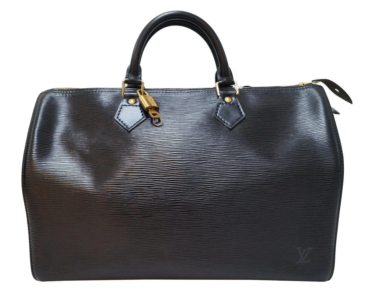 LOUIS VUITTON Epi Leather Black Speedy 35 Satchel Bag