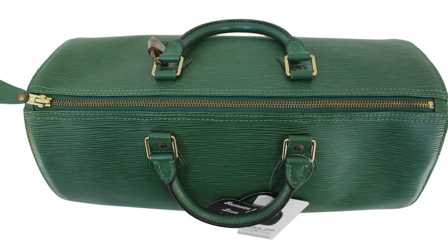 LOUIS VUITTON Epi Leather Green Speedy 35 Satchel Bag
