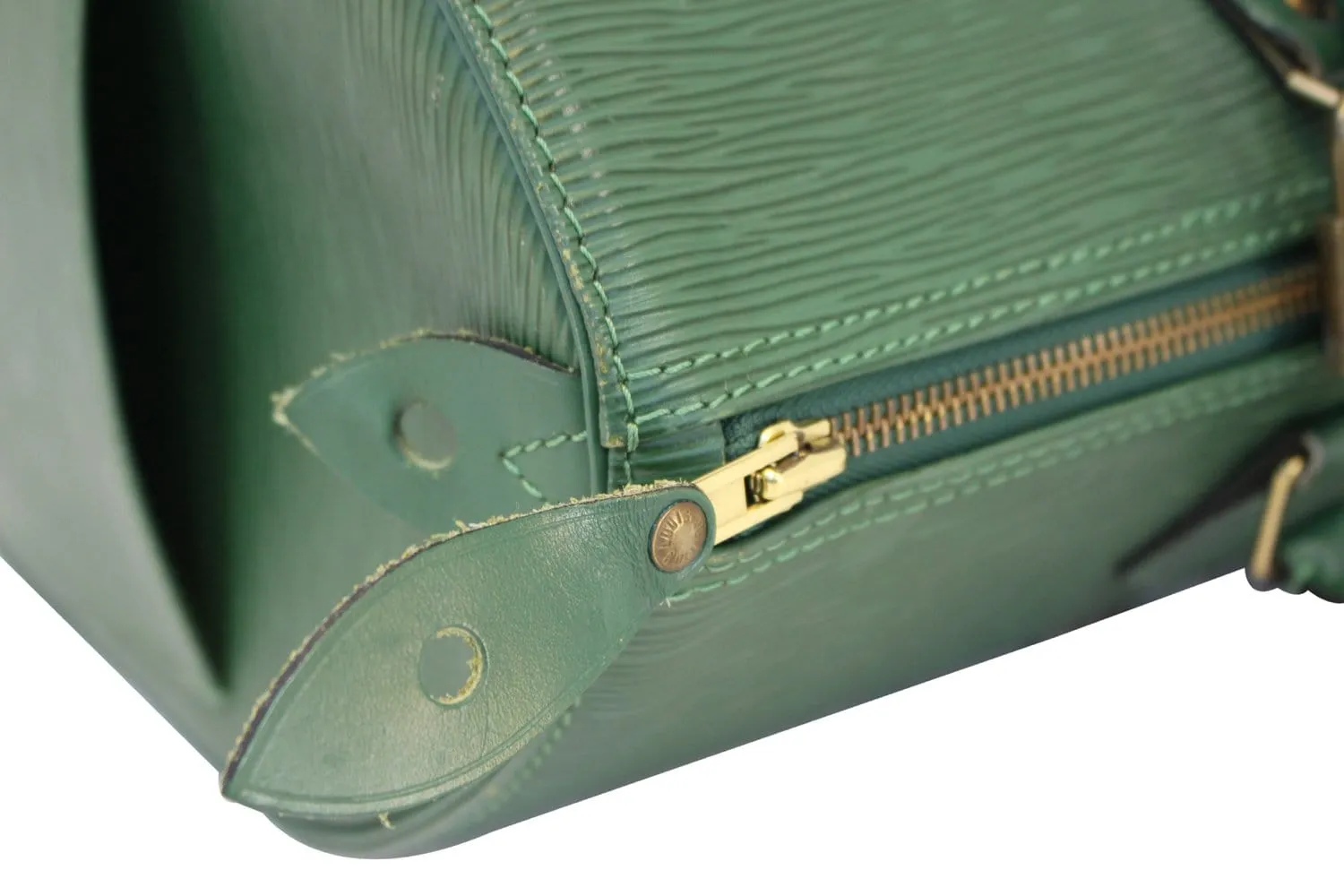 LOUIS VUITTON Epi Leather Green Speedy 35 Satchel Bag