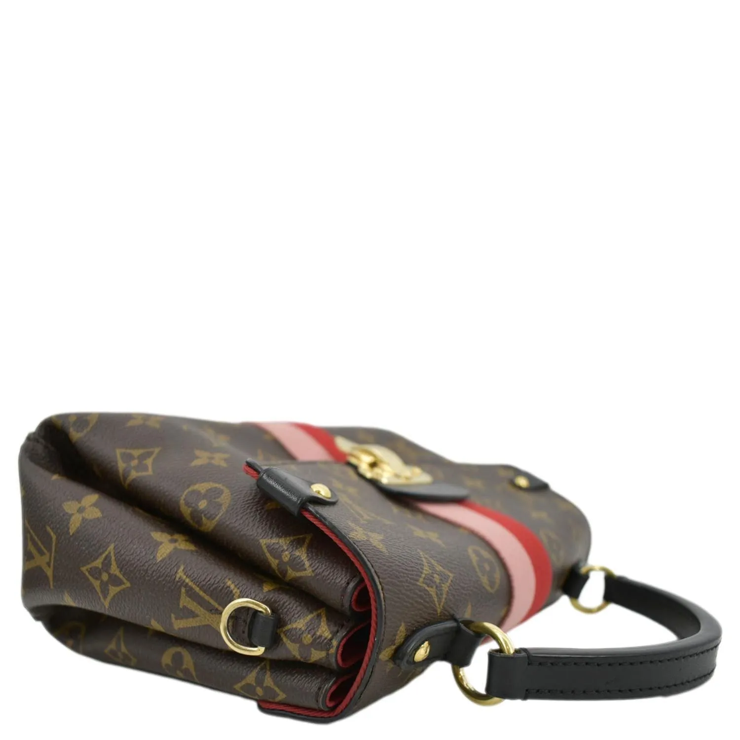 LOUIS VUITTON Georges BB Monogram Canvas Shoulder Bag Coquelicot Peach