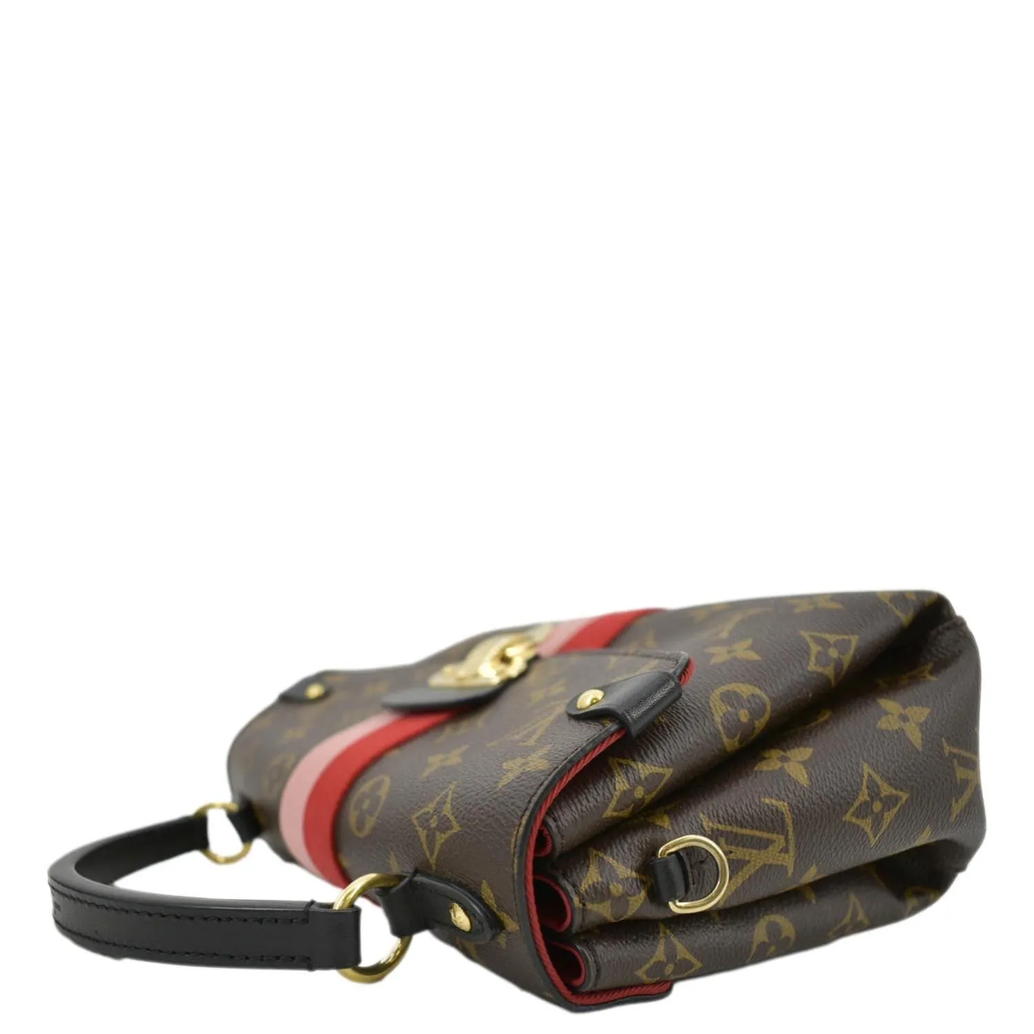 LOUIS VUITTON Georges BB Monogram Canvas Shoulder Bag Coquelicot Peach