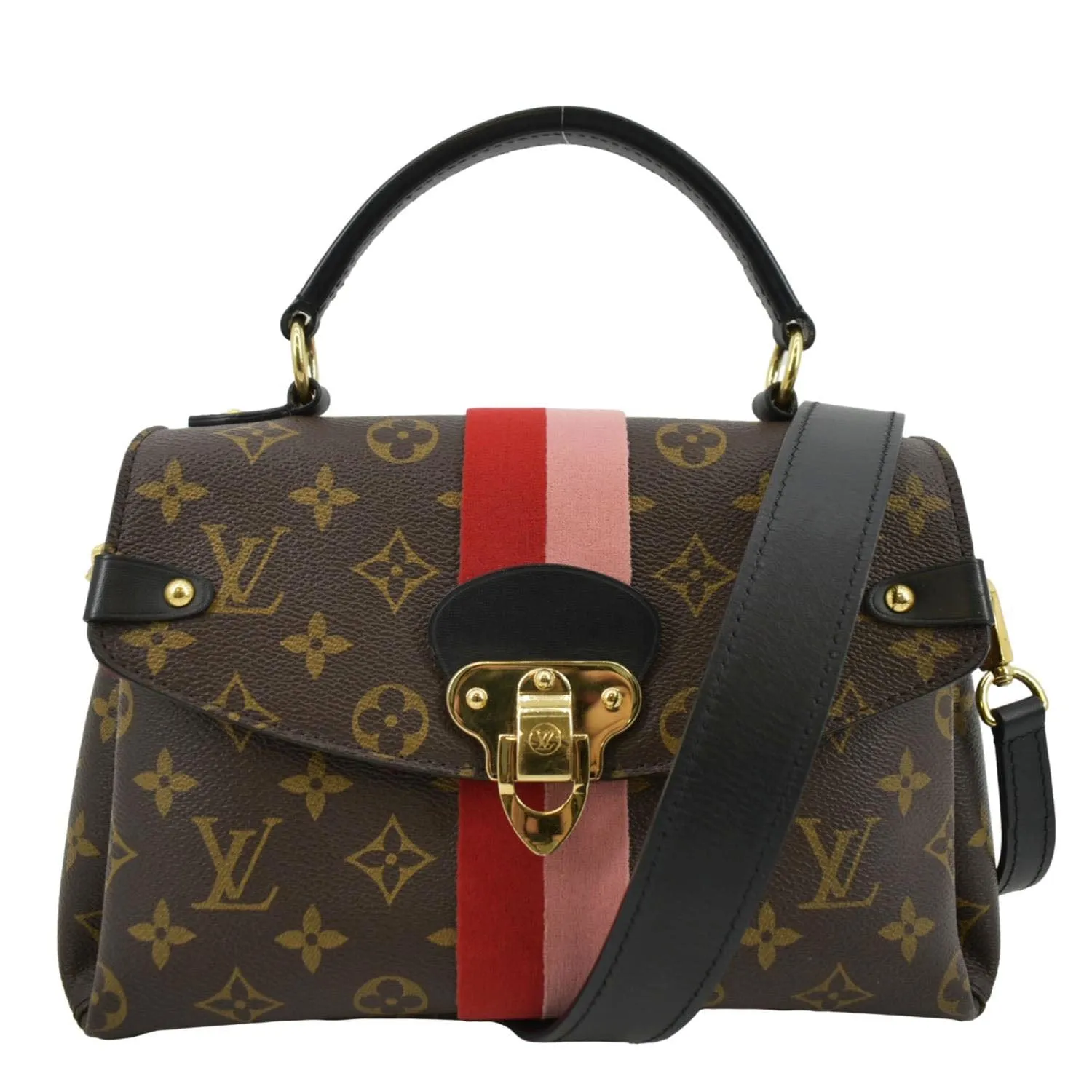 LOUIS VUITTON Georges BB Monogram Canvas Shoulder Bag Coquelicot Peach