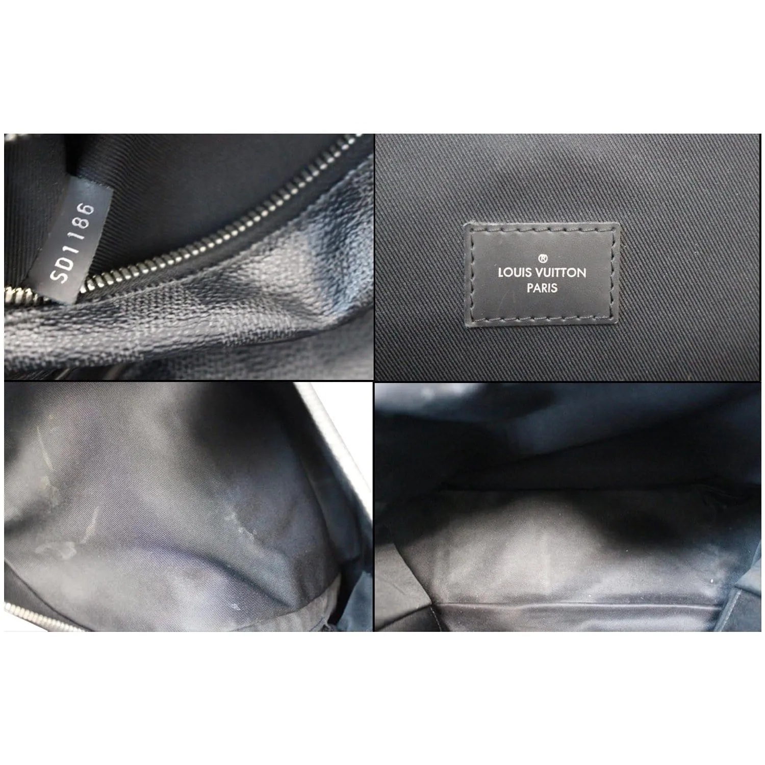 LOUIS VUITTON Josh Damier Graphite Backpack Bag Black