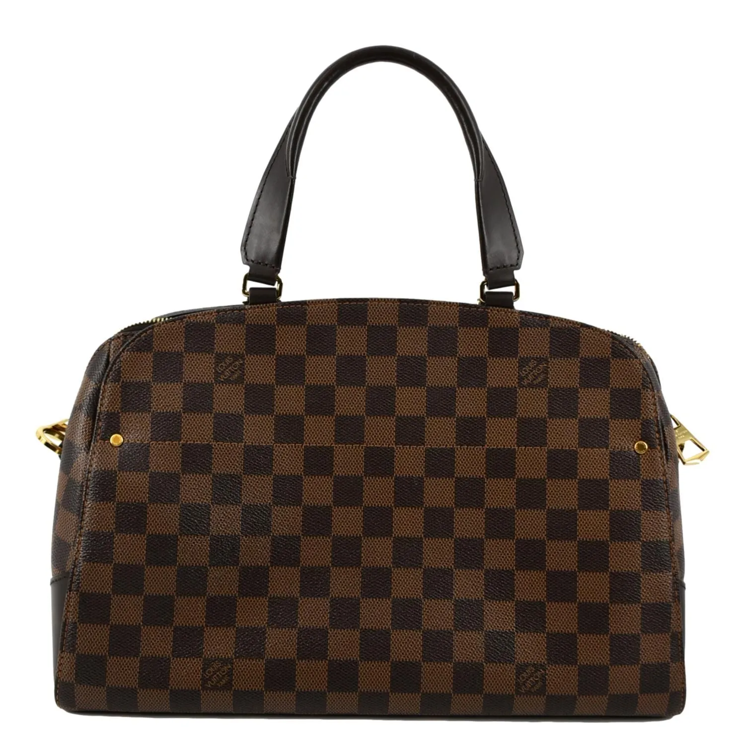LOUIS VUITTON Kensington Bowling Damier Ebene Satchel Bag Brown