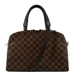 LOUIS VUITTON Kensington Bowling Damier Ebene Satchel Bag Brown