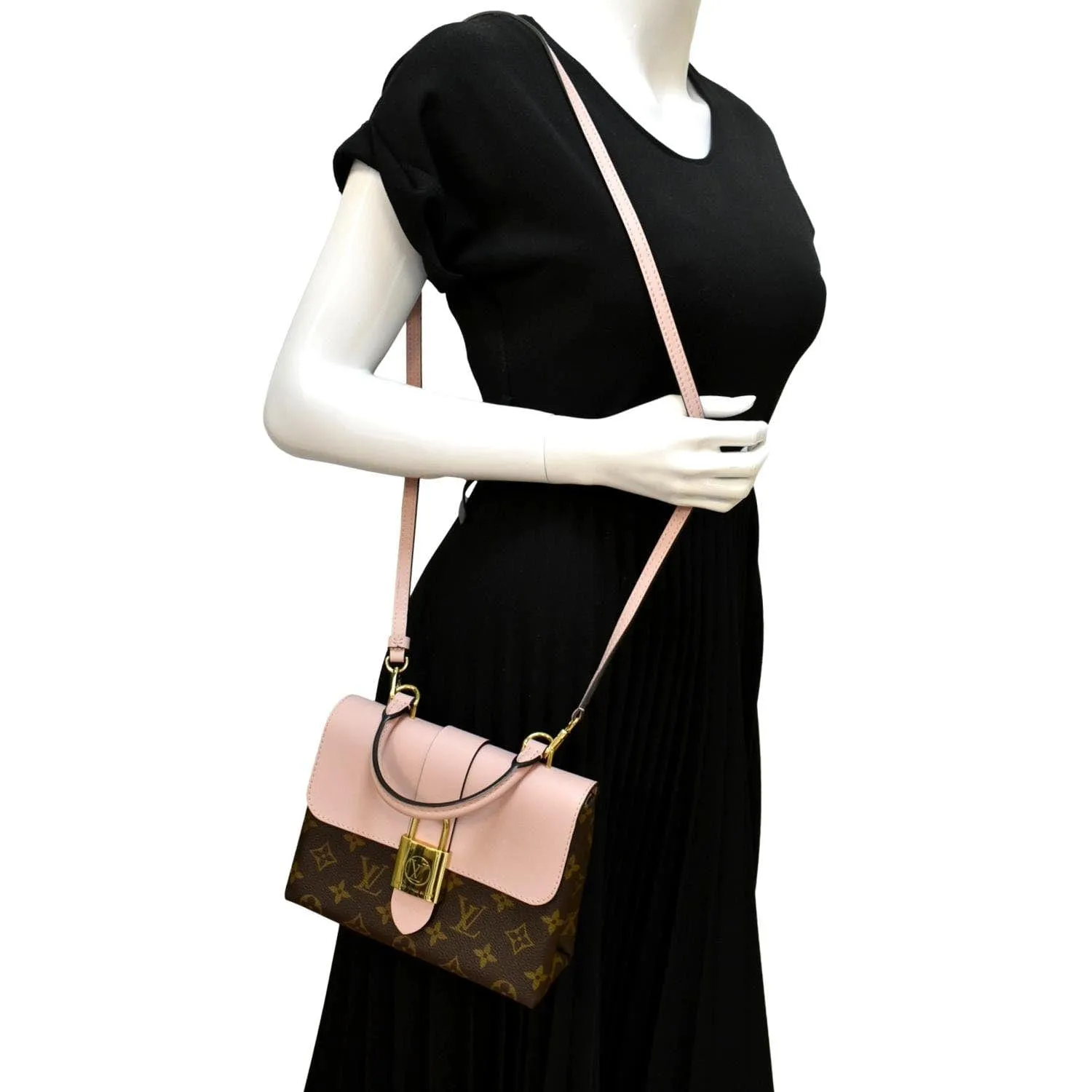LOUIS VUITTON Locky BB Monogram Canvas Crossbody Bag Rose Poudré