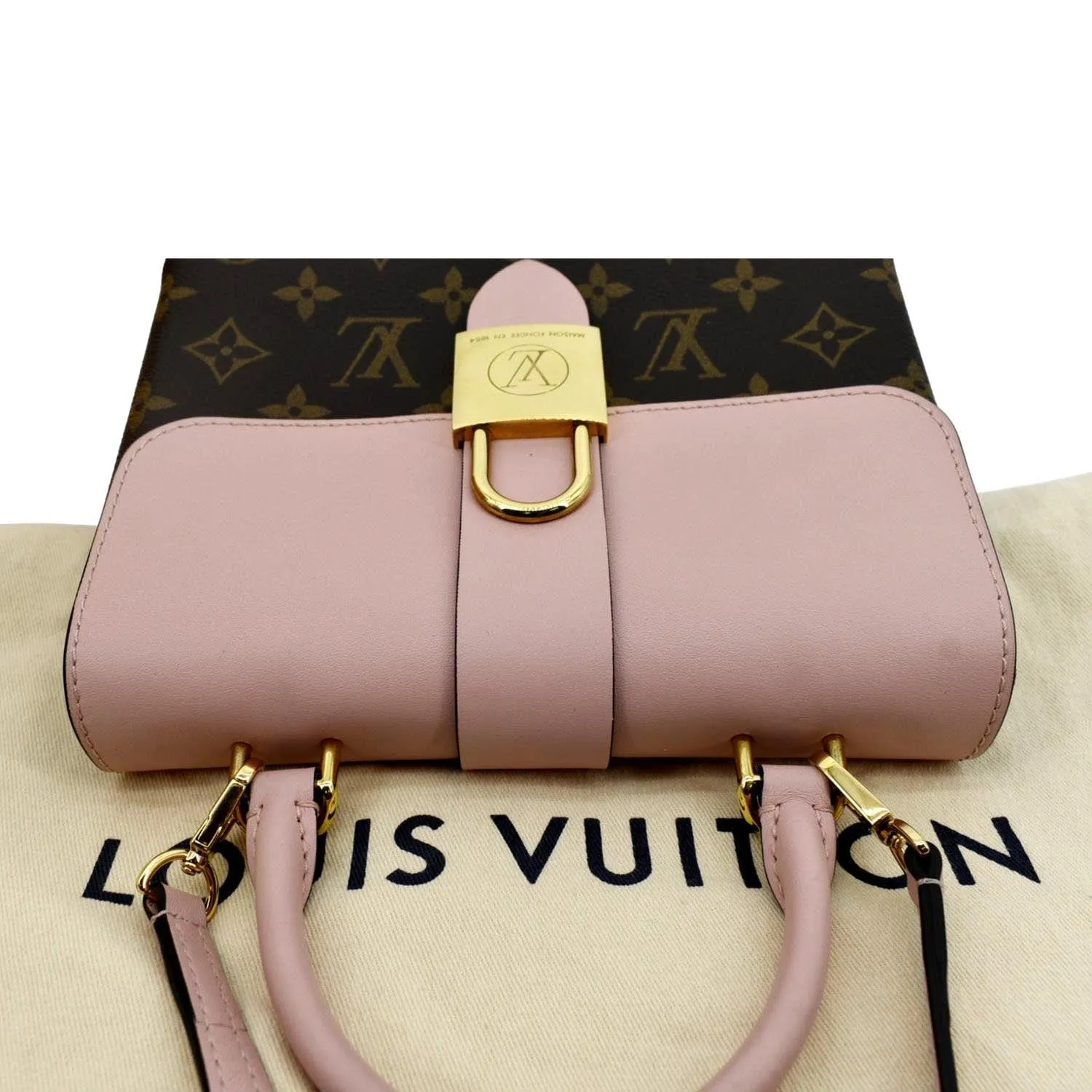 LOUIS VUITTON Locky BB Monogram Canvas Crossbody Bag Rose Poudré