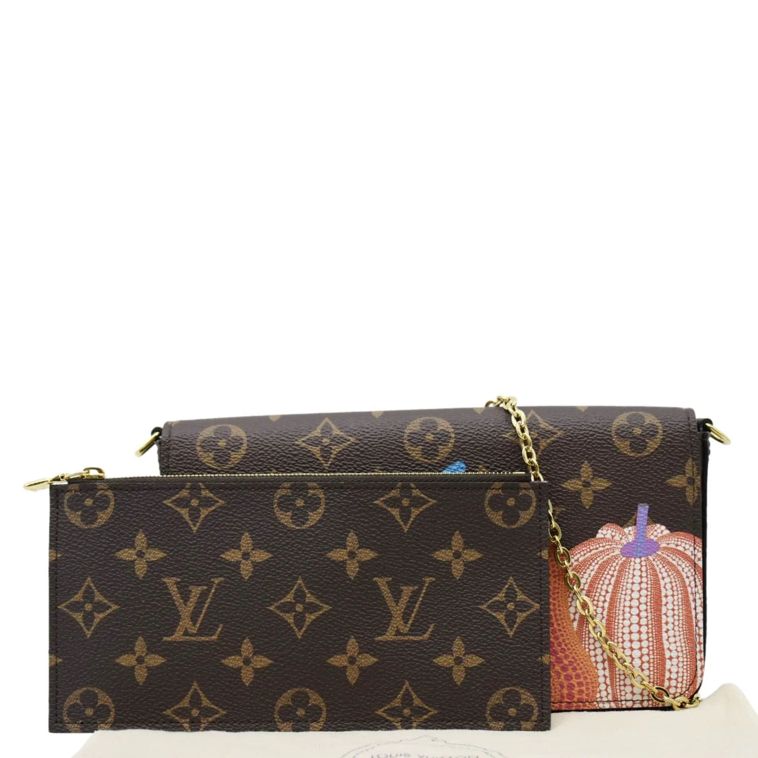 LOUIS VUITTON LV x YK Monogram Pumpkin Pochette Felicie Shoulder Bag Multicolor