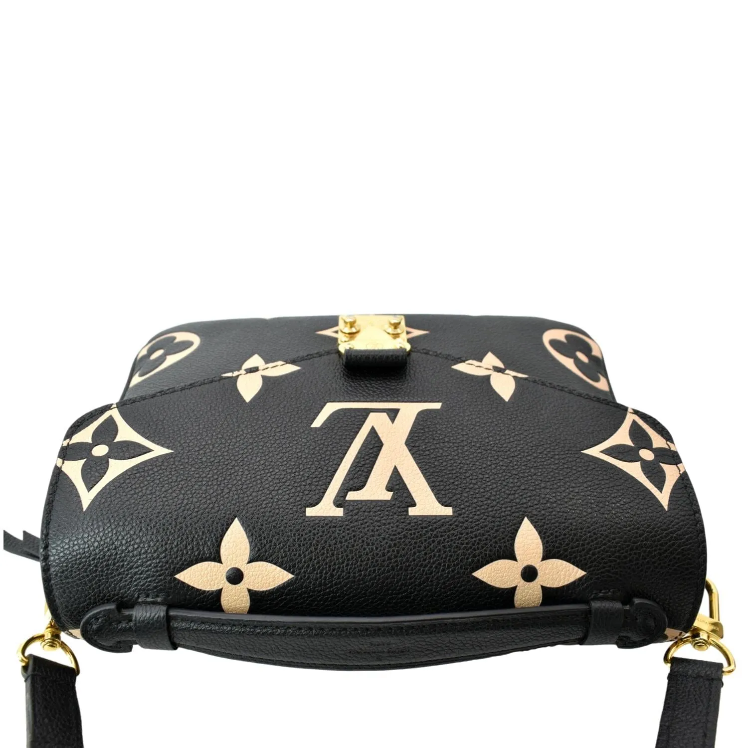 LOUIS VUITTON Metis Pochette Bicolor Empreinte Leather Crossbody Bag Black