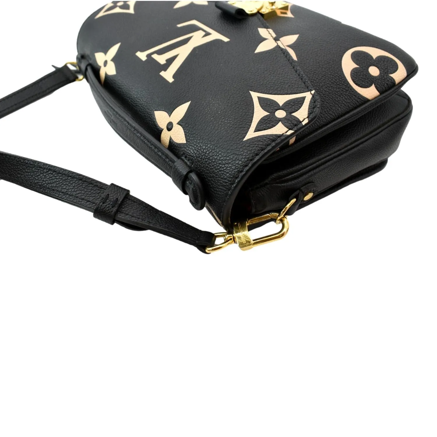 LOUIS VUITTON Metis Pochette Bicolor Empreinte Leather Crossbody Bag Black