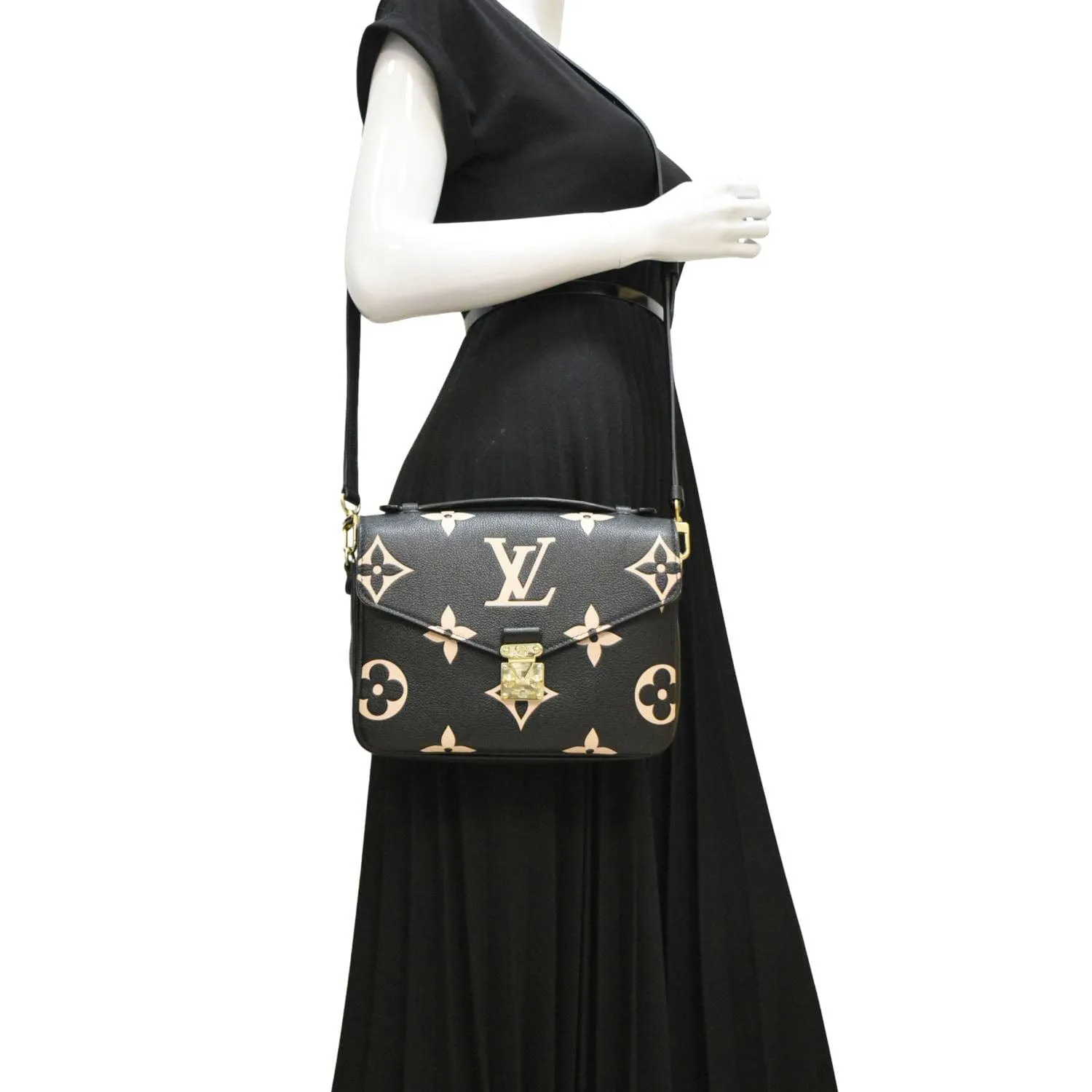 LOUIS VUITTON Metis Pochette Empreinte Leather Crossbody Bag Bicolor