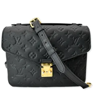 LOUIS VUITTON Metis Pochette Empreinte Leather Crossbody Bag Black SD2270