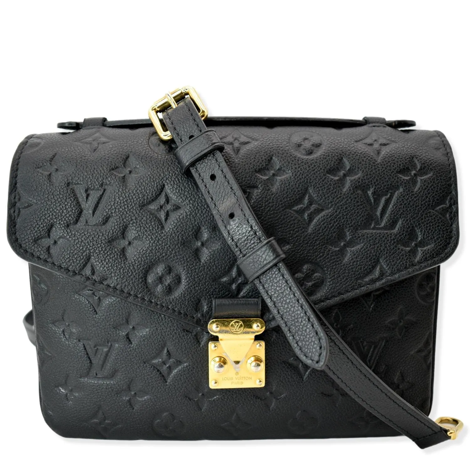 LOUIS VUITTON Metis Pochette Empreinte Leather Crossbody Bag Black SD2270