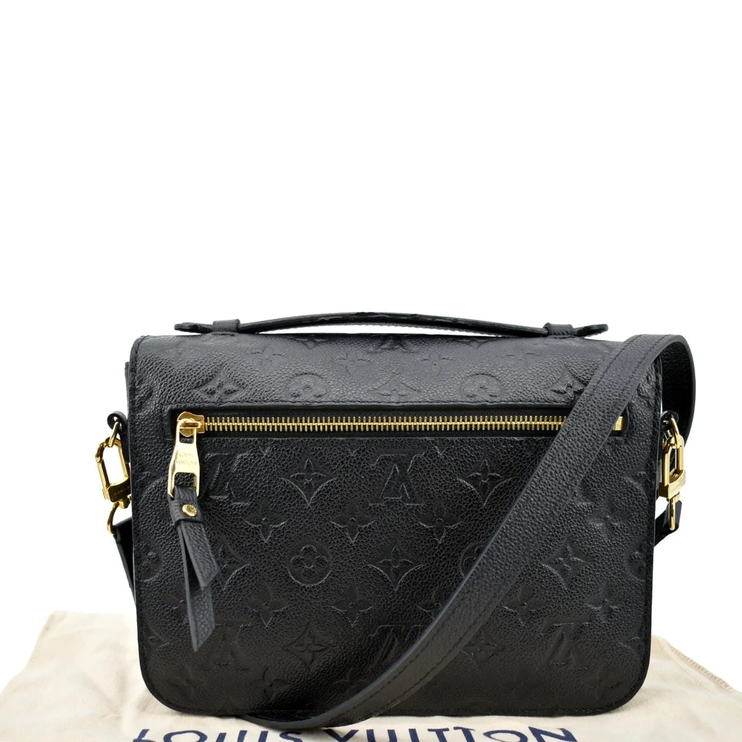 LOUIS VUITTON Metis Pochette Empreinte Leather Crossbody Bag Black