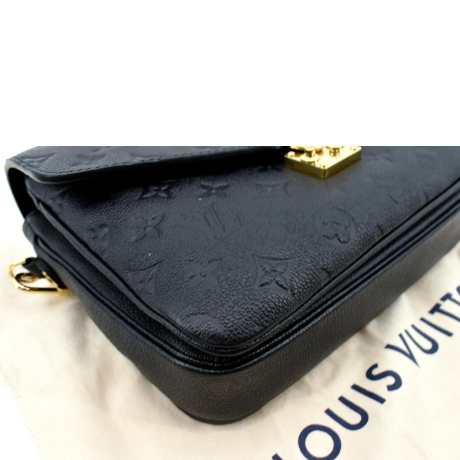 LOUIS VUITTON Metis Pochette Empreinte Leather Crossbody Bag Black
