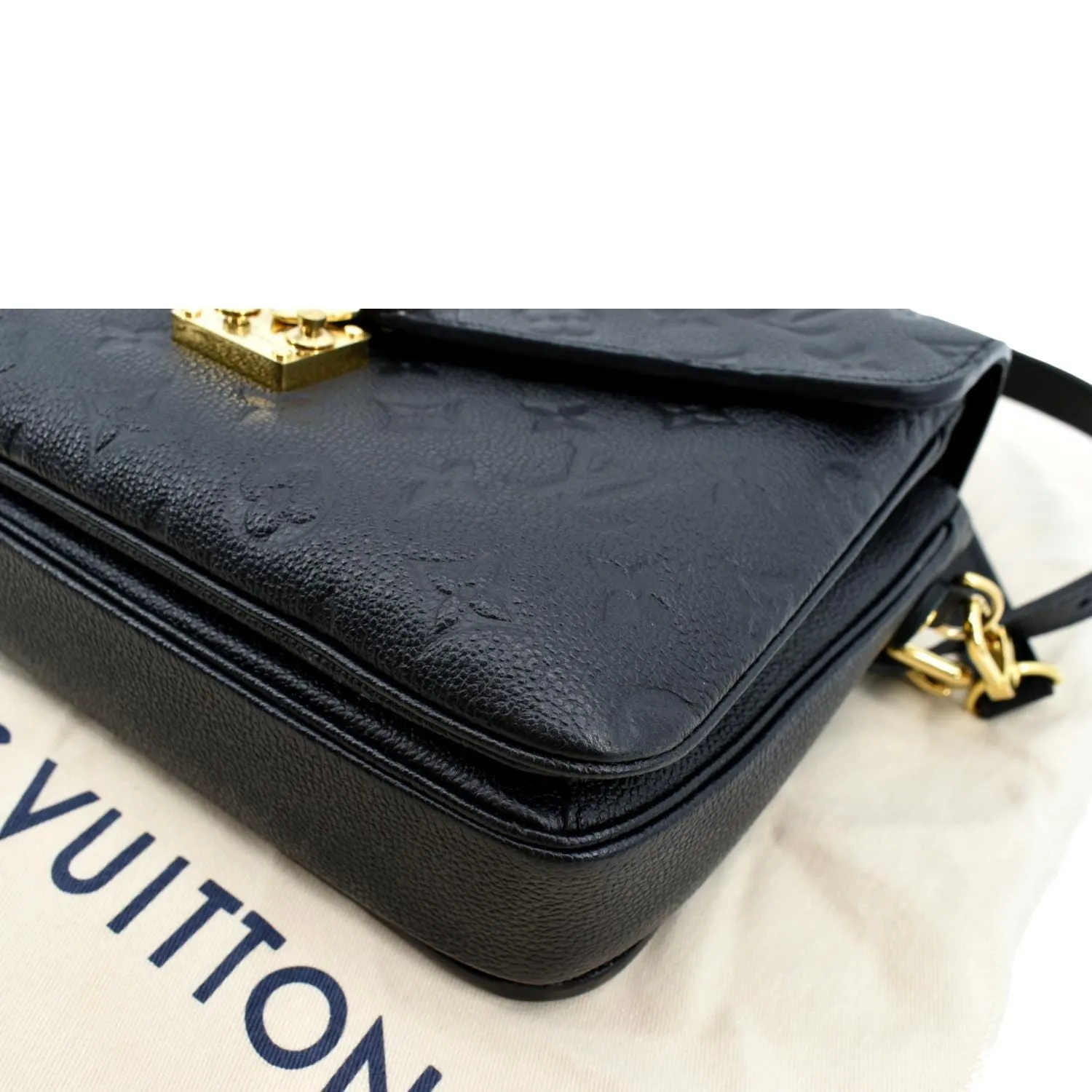 LOUIS VUITTON Metis Pochette Empreinte Leather Crossbody Bag Black