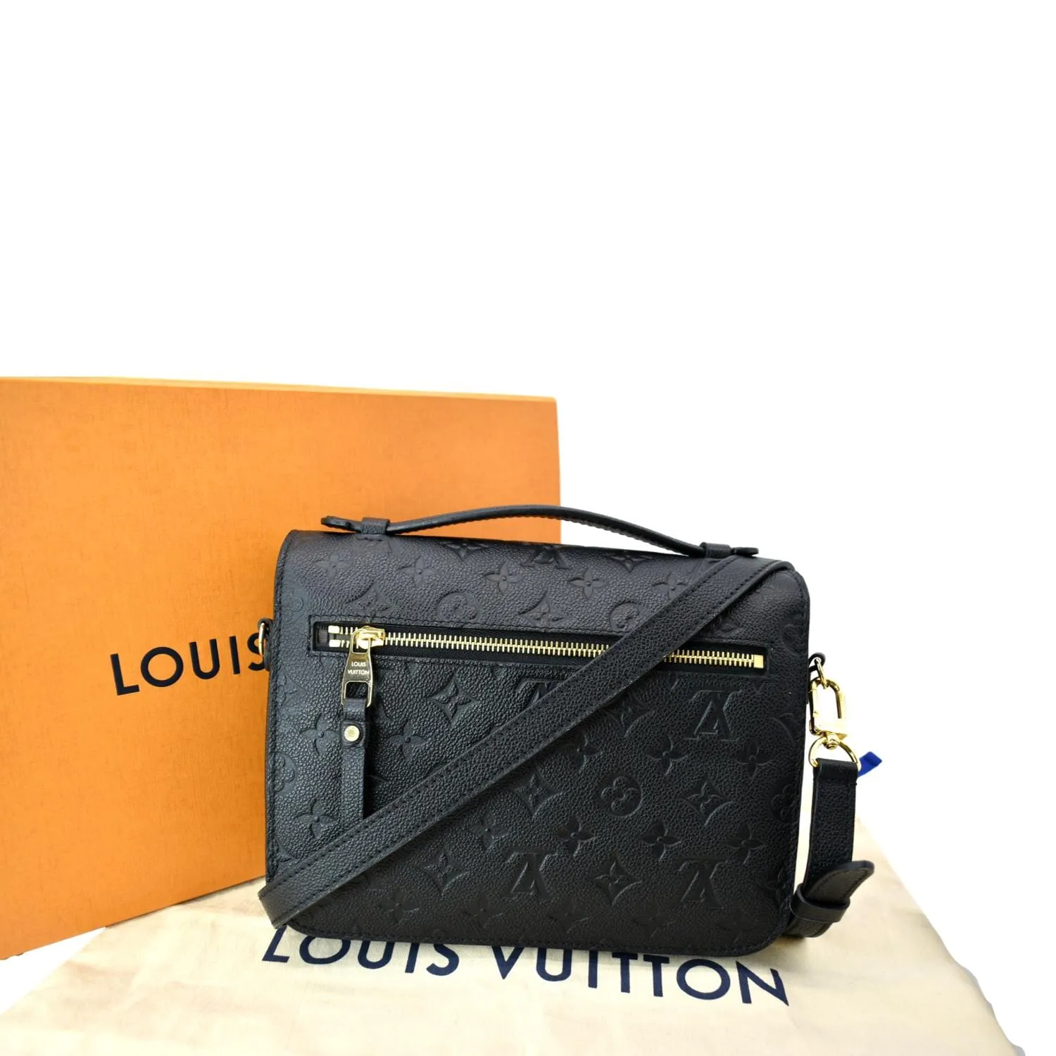 LOUIS VUITTON Metis Pochette Empreinte Leather Crossbody Bag Black