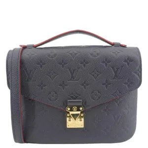LOUIS VUITTON Metis Pochette Empreinte Leather Crossbody Bag Navy Blue