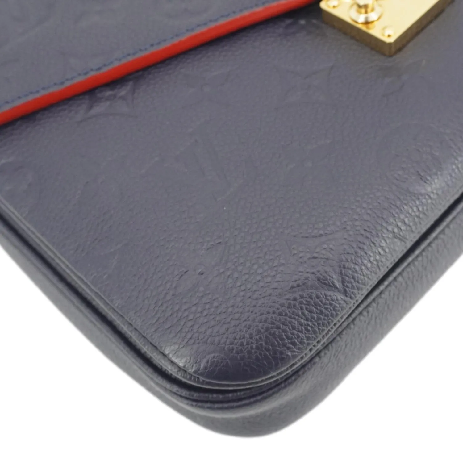 LOUIS VUITTON Metis Pochette Empreinte Leather Crossbody Bag Navy Blue