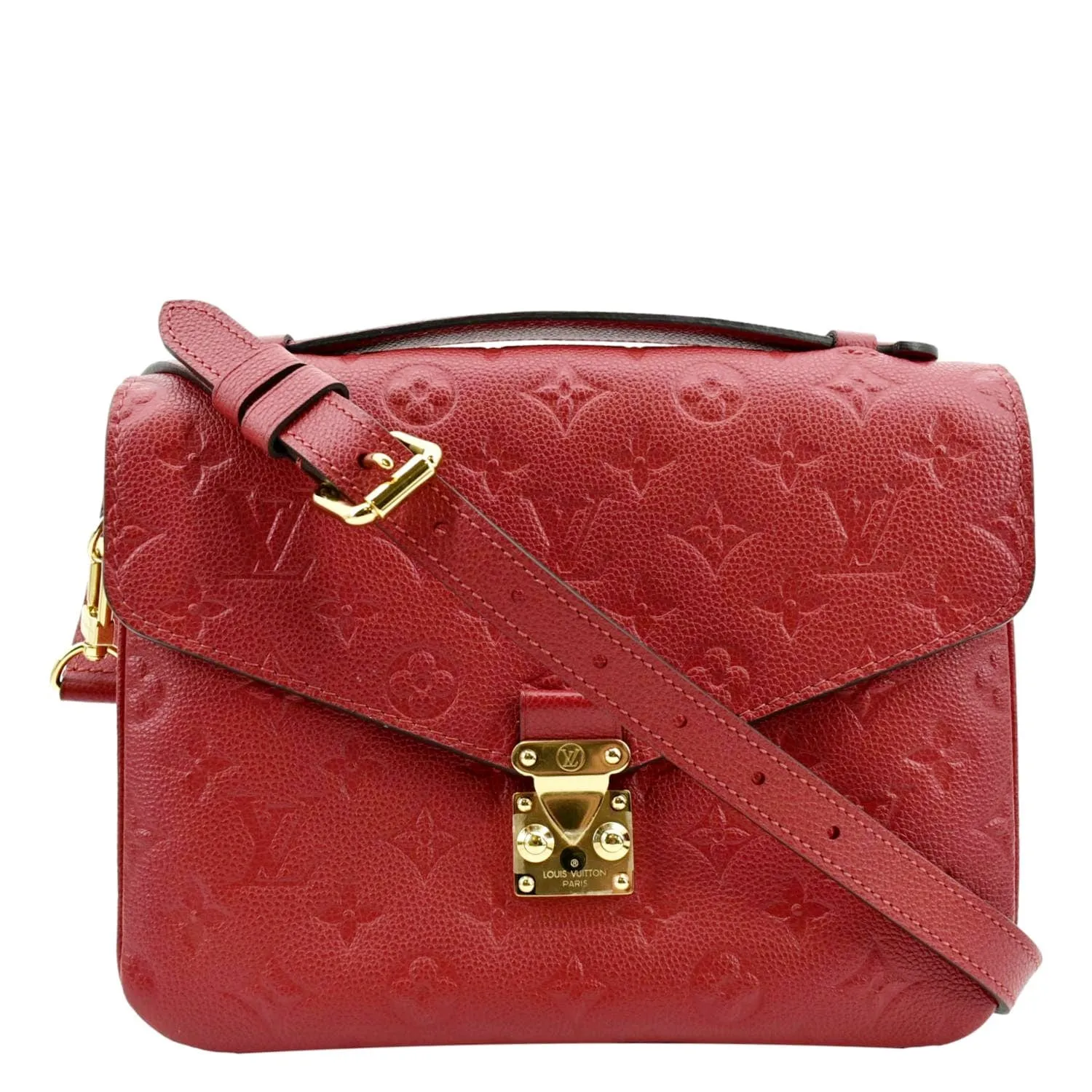 LOUIS VUITTON Metis Pochette Empreinte Leather Crossbody Bag Red