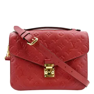 LOUIS VUITTON Metis Pochette Empreinte Leather Crossbody Bag Red