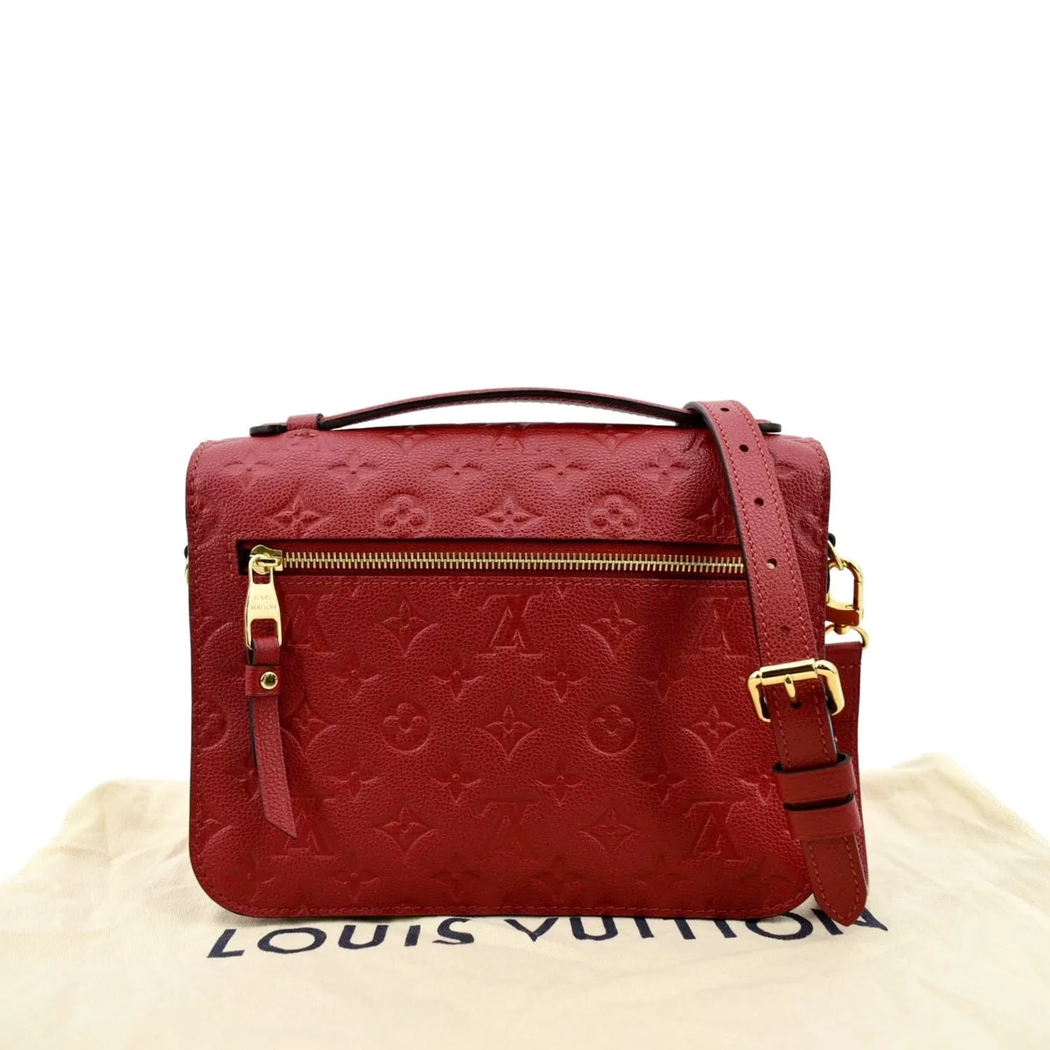 LOUIS VUITTON Metis Pochette Empreinte Leather Crossbody Bag Red