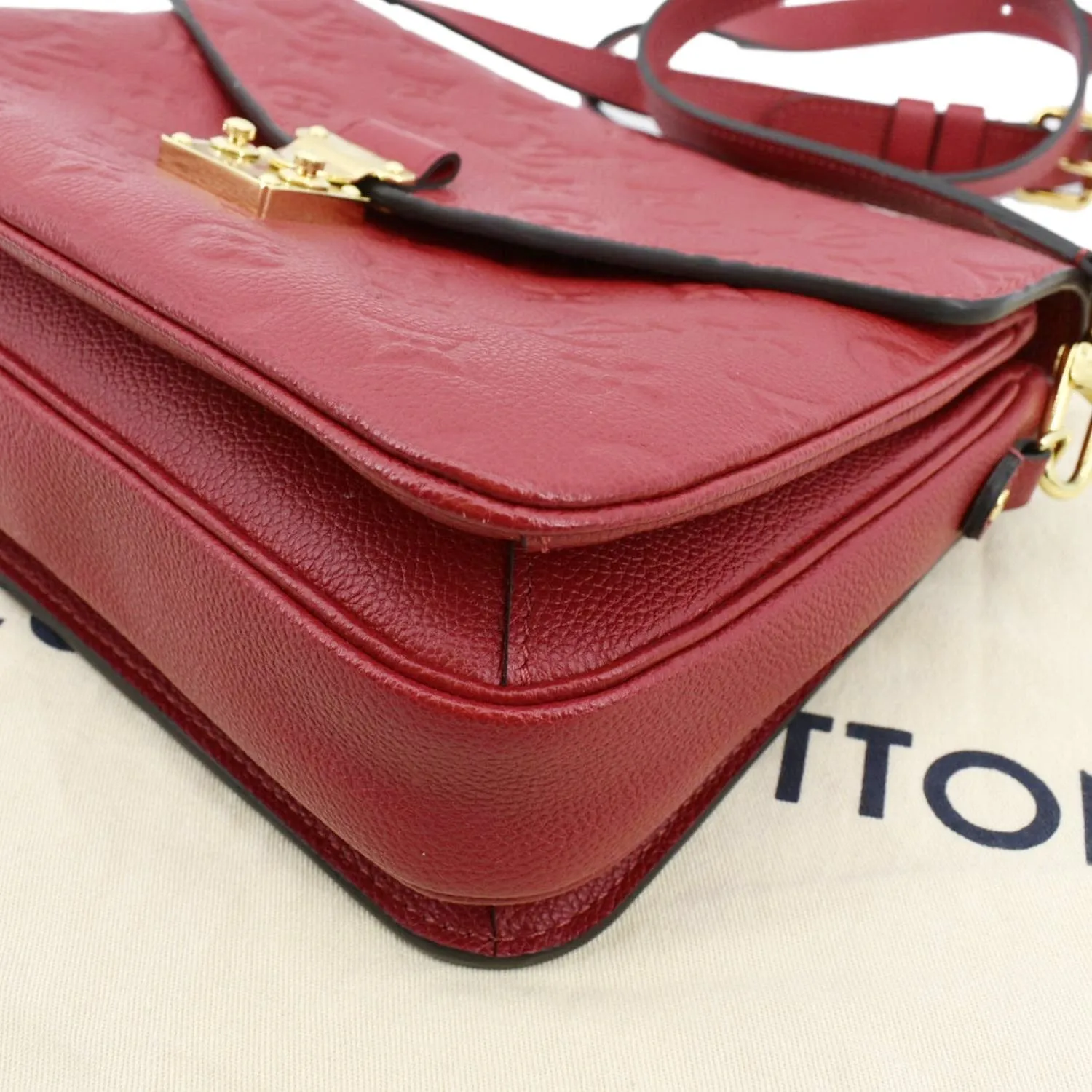 LOUIS VUITTON Metis Pochette Empreinte Leather Crossbody Bag Red
