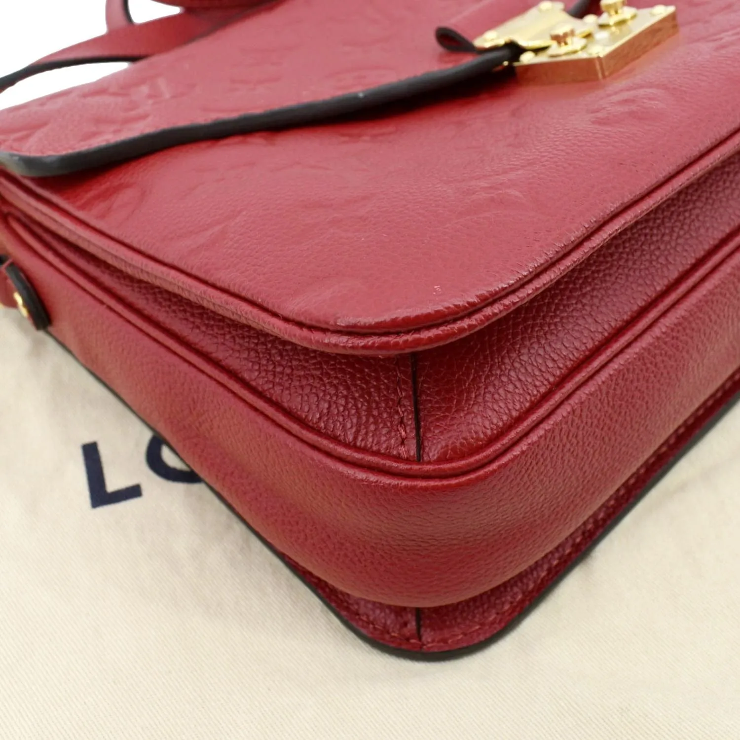 LOUIS VUITTON Metis Pochette Empreinte Leather Crossbody Bag Red