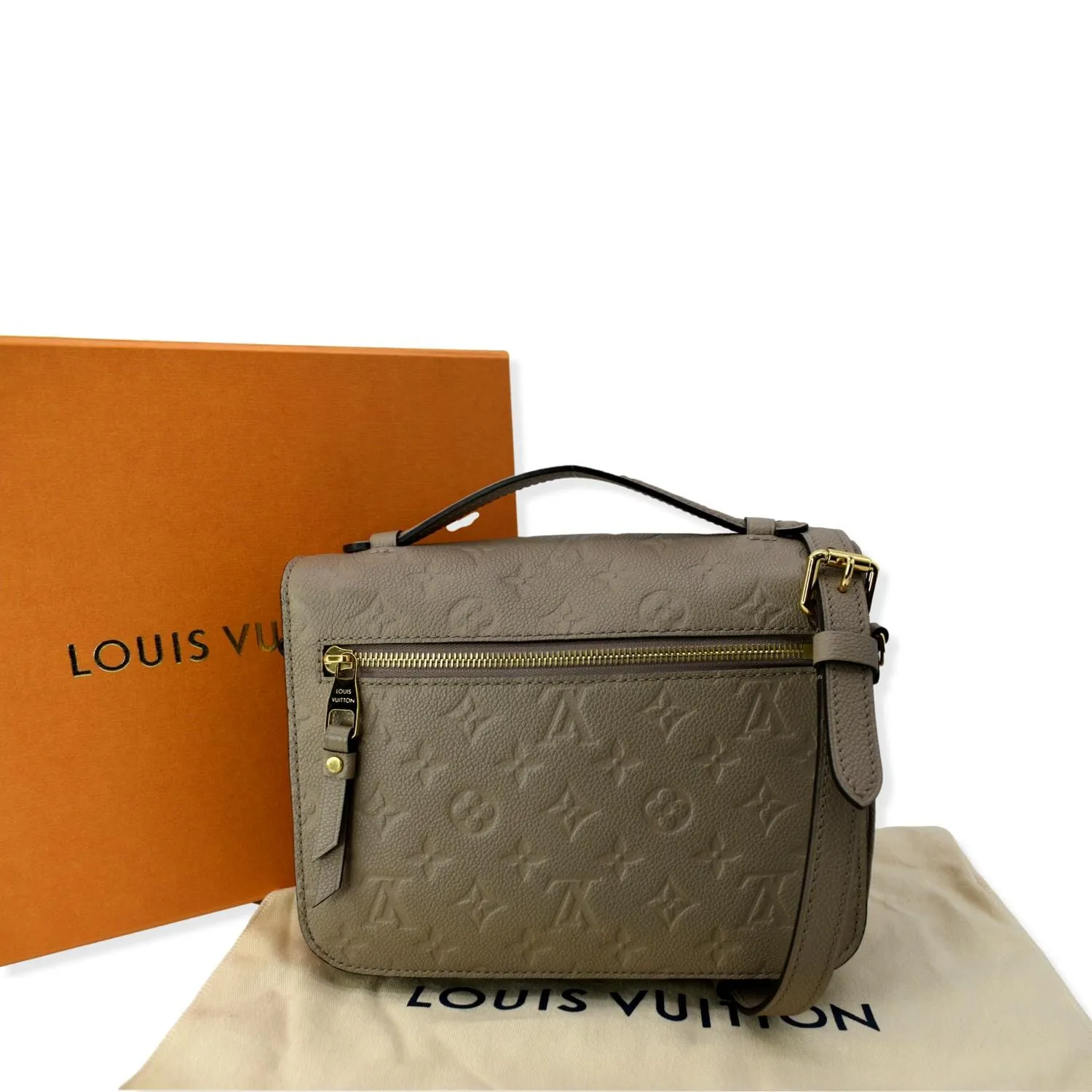 LOUIS VUITTON  Metis Pochette Empreinte Leather Crossbody Bag Taupe