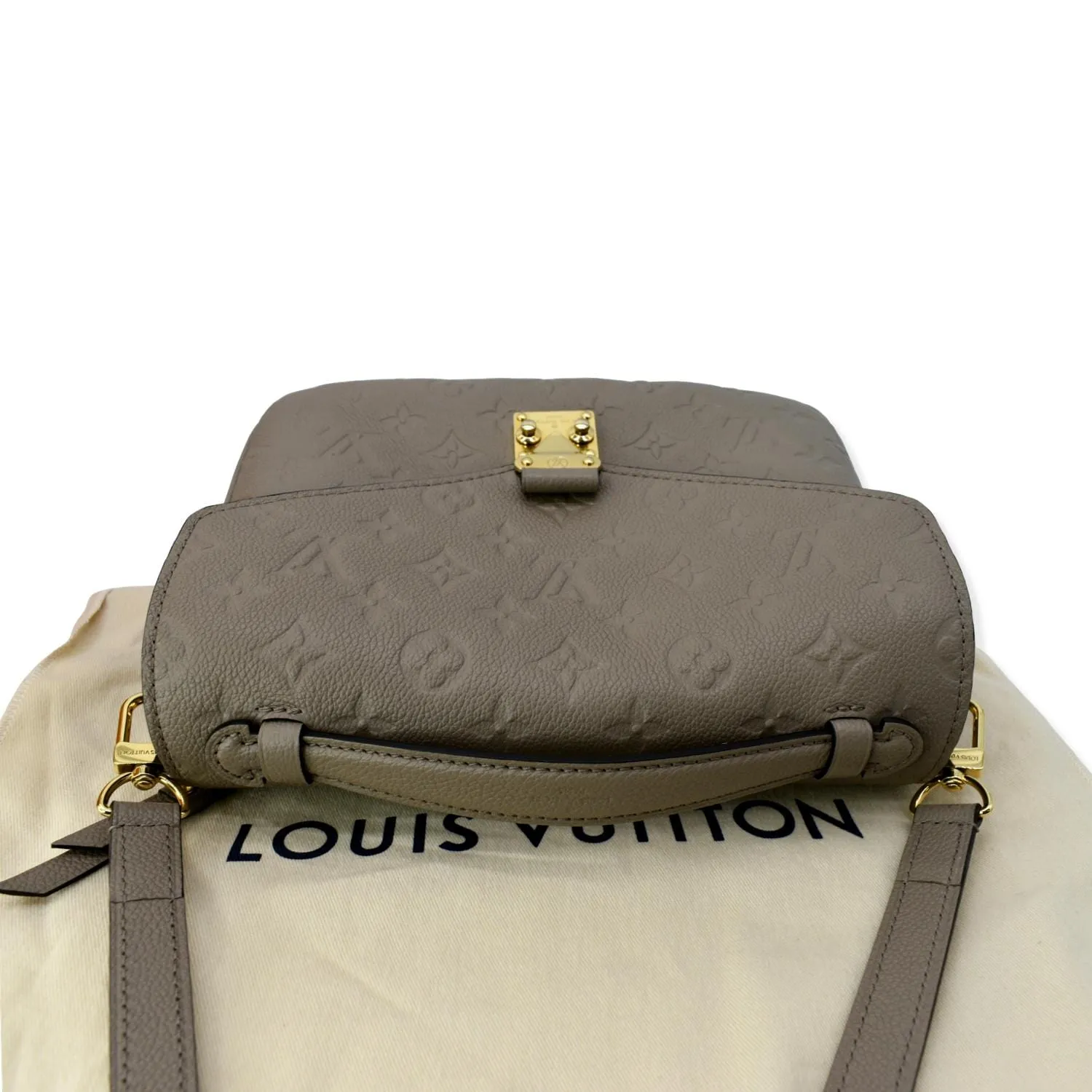 LOUIS VUITTON  Metis Pochette Empreinte Leather Crossbody Bag Taupe