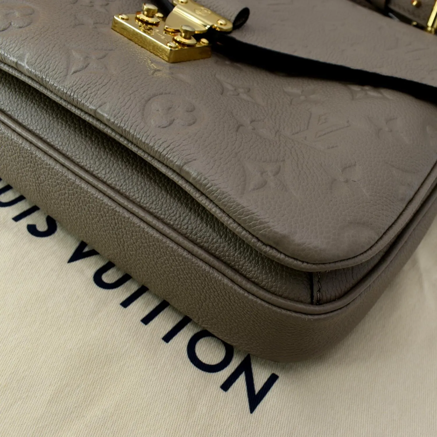 LOUIS VUITTON  Metis Pochette Empreinte Leather Crossbody Bag Taupe