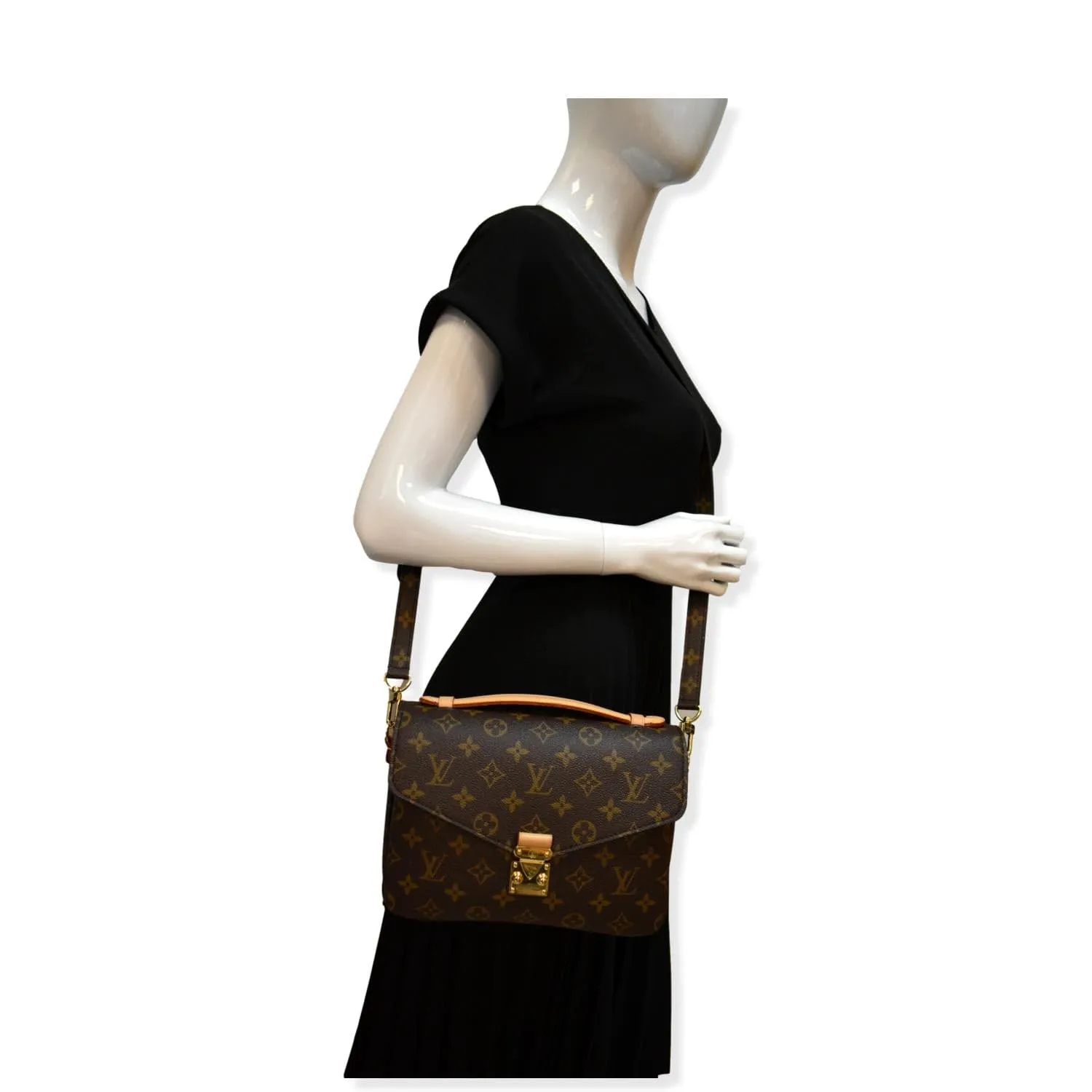 LOUIS VUITTON Metis Pochette Monogram Canvas Crossbody Bag Brown