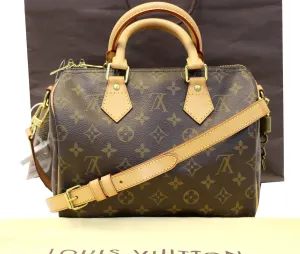 LOUIS VUITTON Monogram Speedy 25 Bandouliere Satchel Bag
