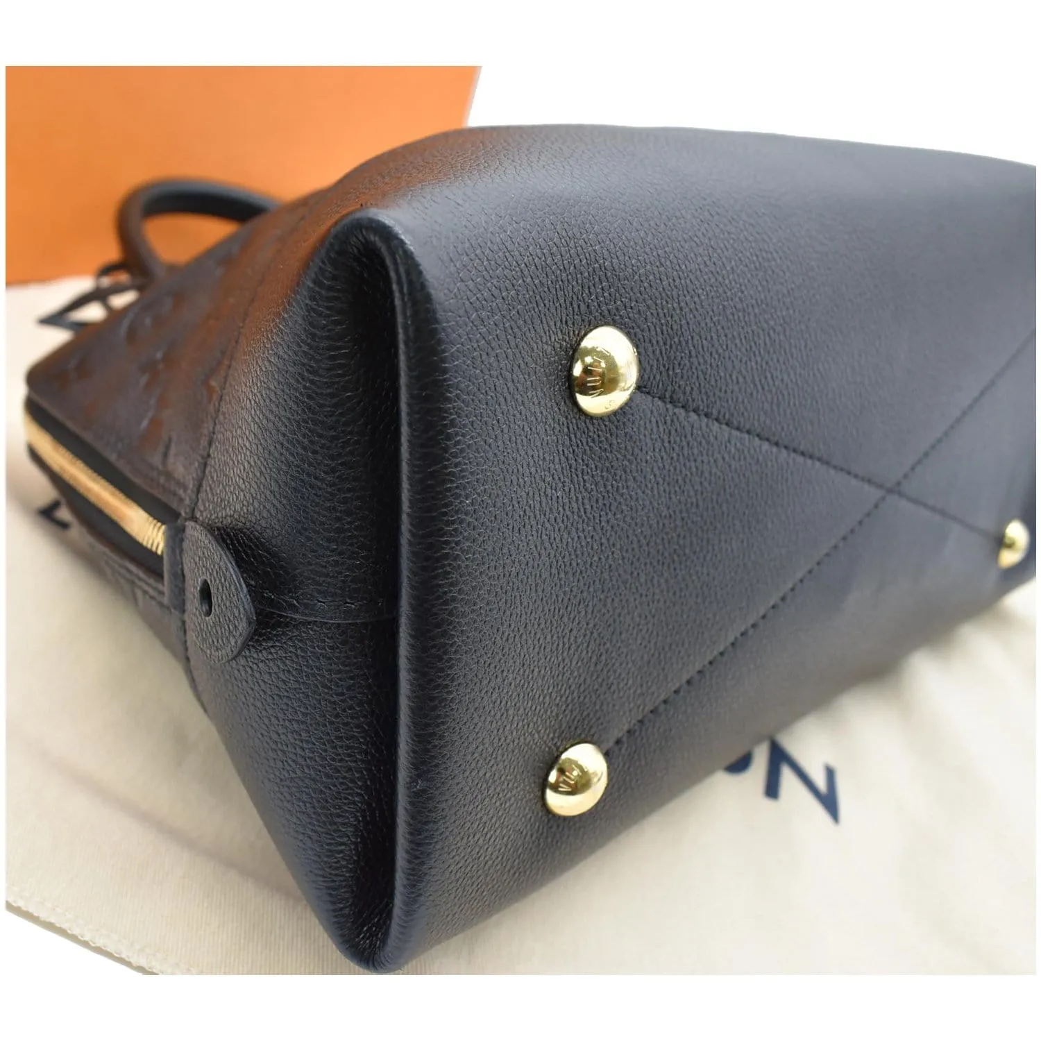 LOUIS VUITTON Neo Alma PM Monogram Empreinte Satchel Shoulder Bag Black