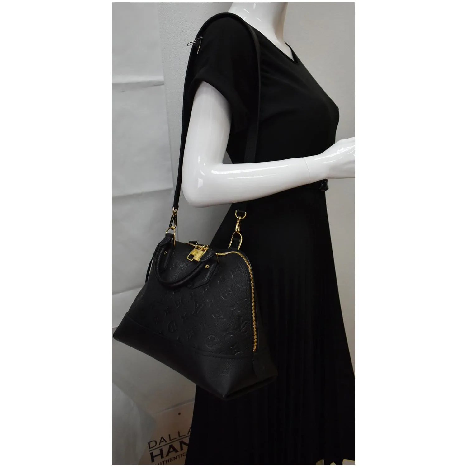 LOUIS VUITTON Neo Alma PM Monogram Empreinte Satchel Shoulder Bag Black