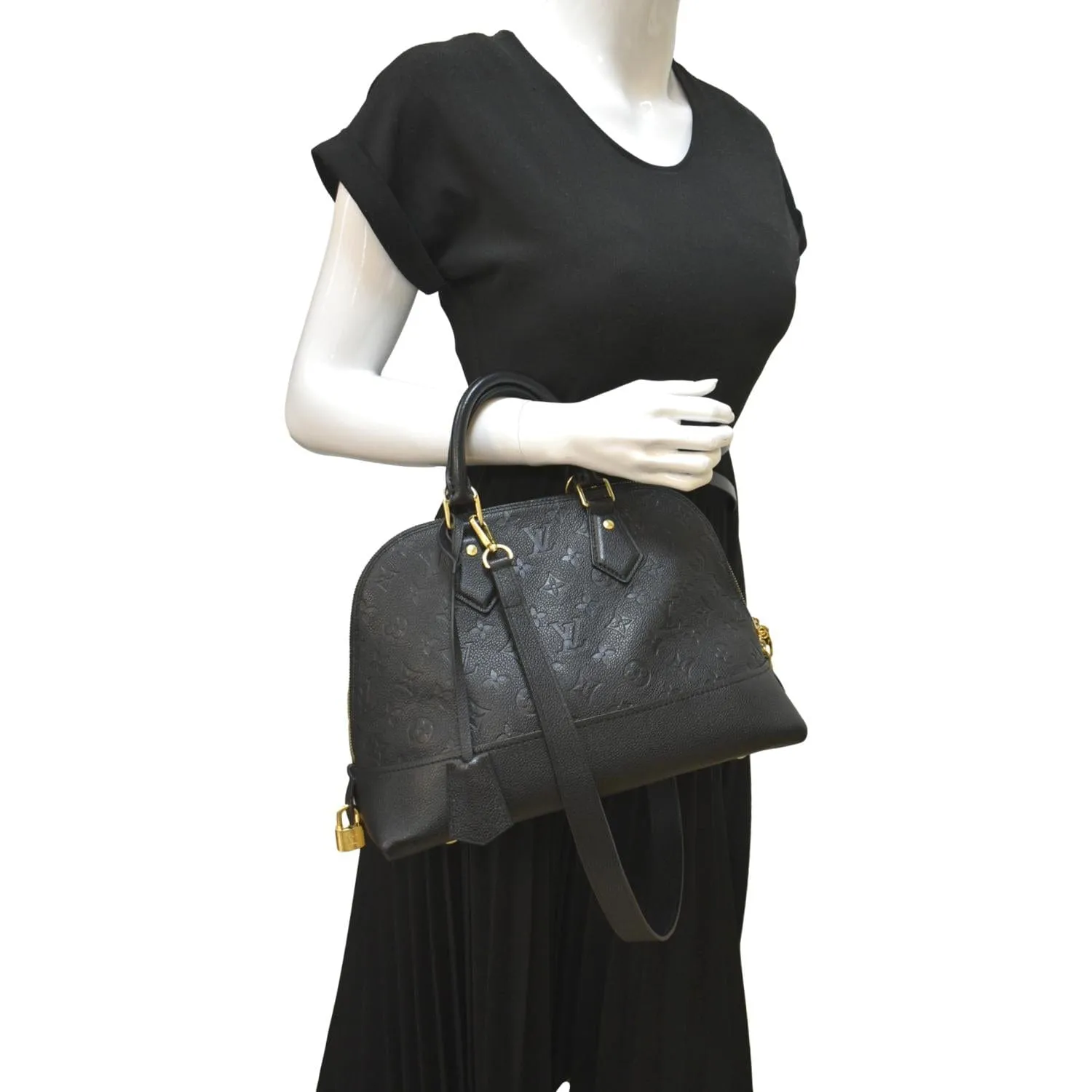 LOUIS VUITTON Neo Alma PM Monogram Empreinte Shoulder Bag Black