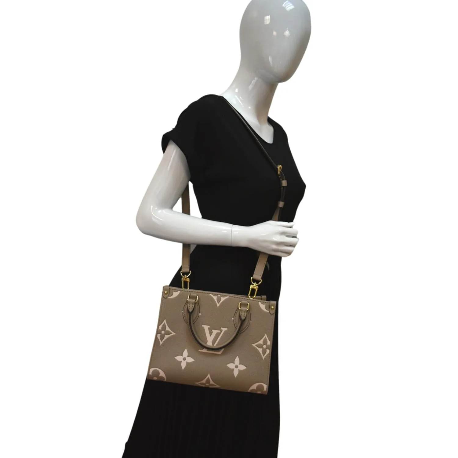 LOUIS VUITTON Onthego PM Bicolor Monogram Empreinte Shoulder Bag Cream - Hot Deals