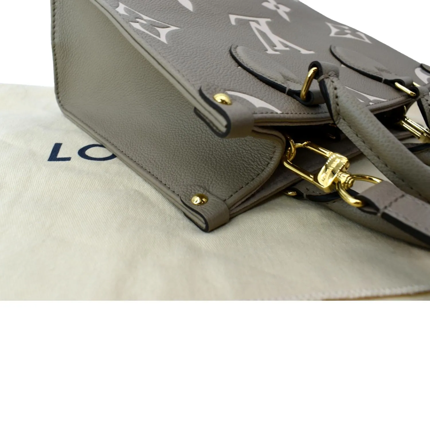 LOUIS VUITTON Onthego PM Bicolor Monogram Empreinte Shoulder Bag Cream - Hot Deals