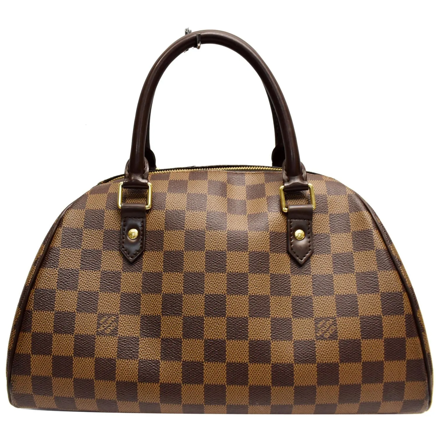 LOUIS VUITTON Ribera MM Damier Ebene Satchel Bag Brown