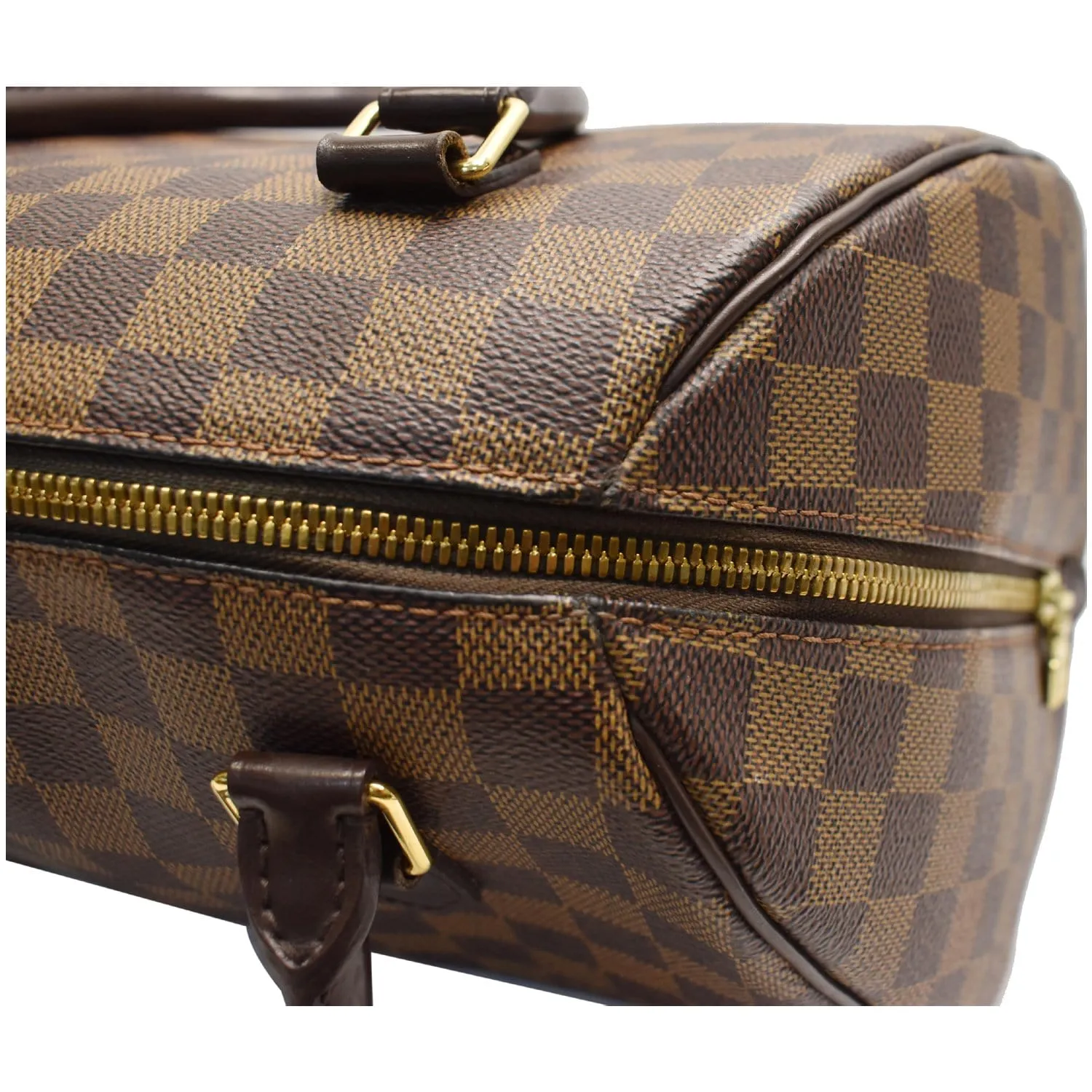LOUIS VUITTON Ribera MM Damier Ebene Satchel Bag Brown