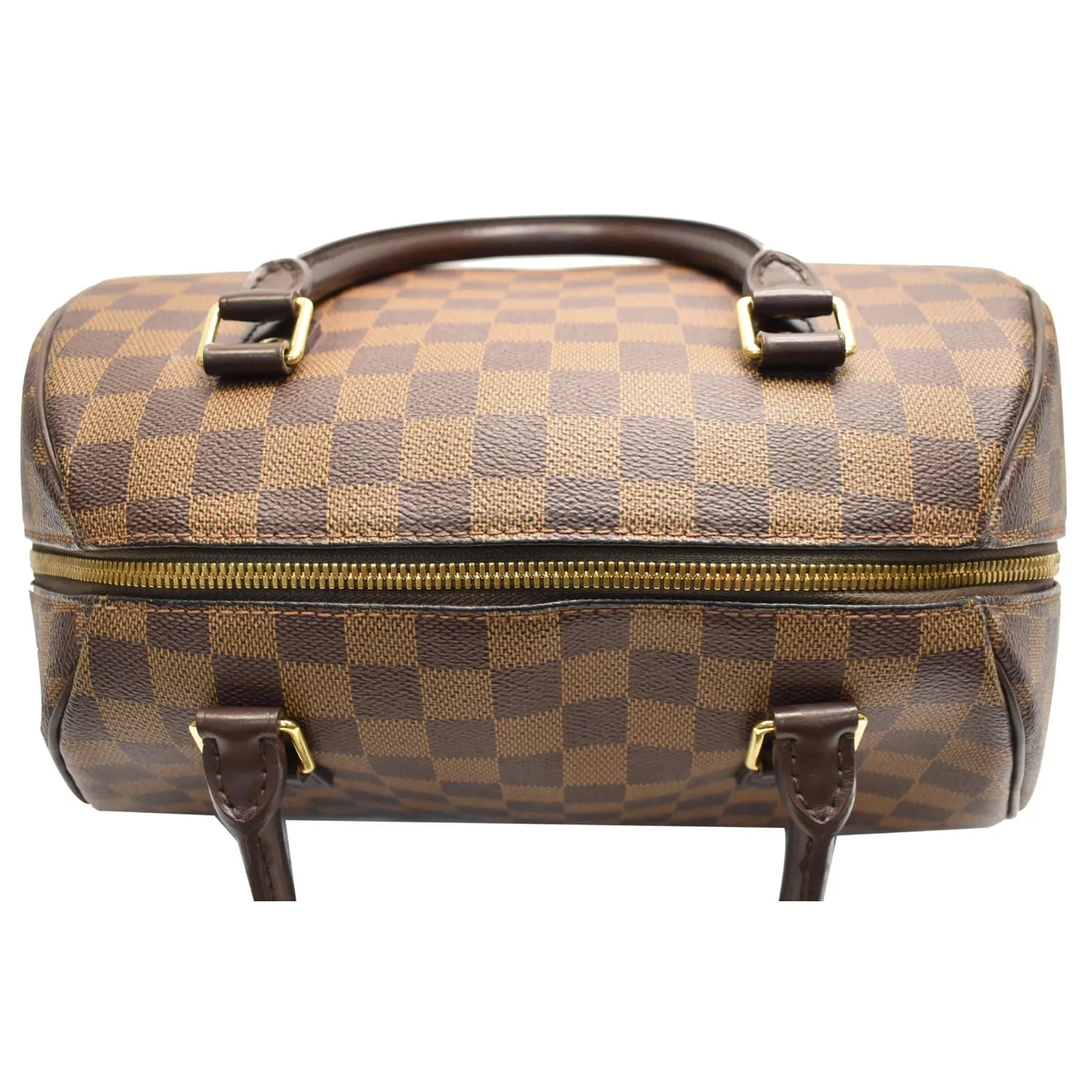 LOUIS VUITTON Ribera MM Damier Ebene Satchel Bag Brown