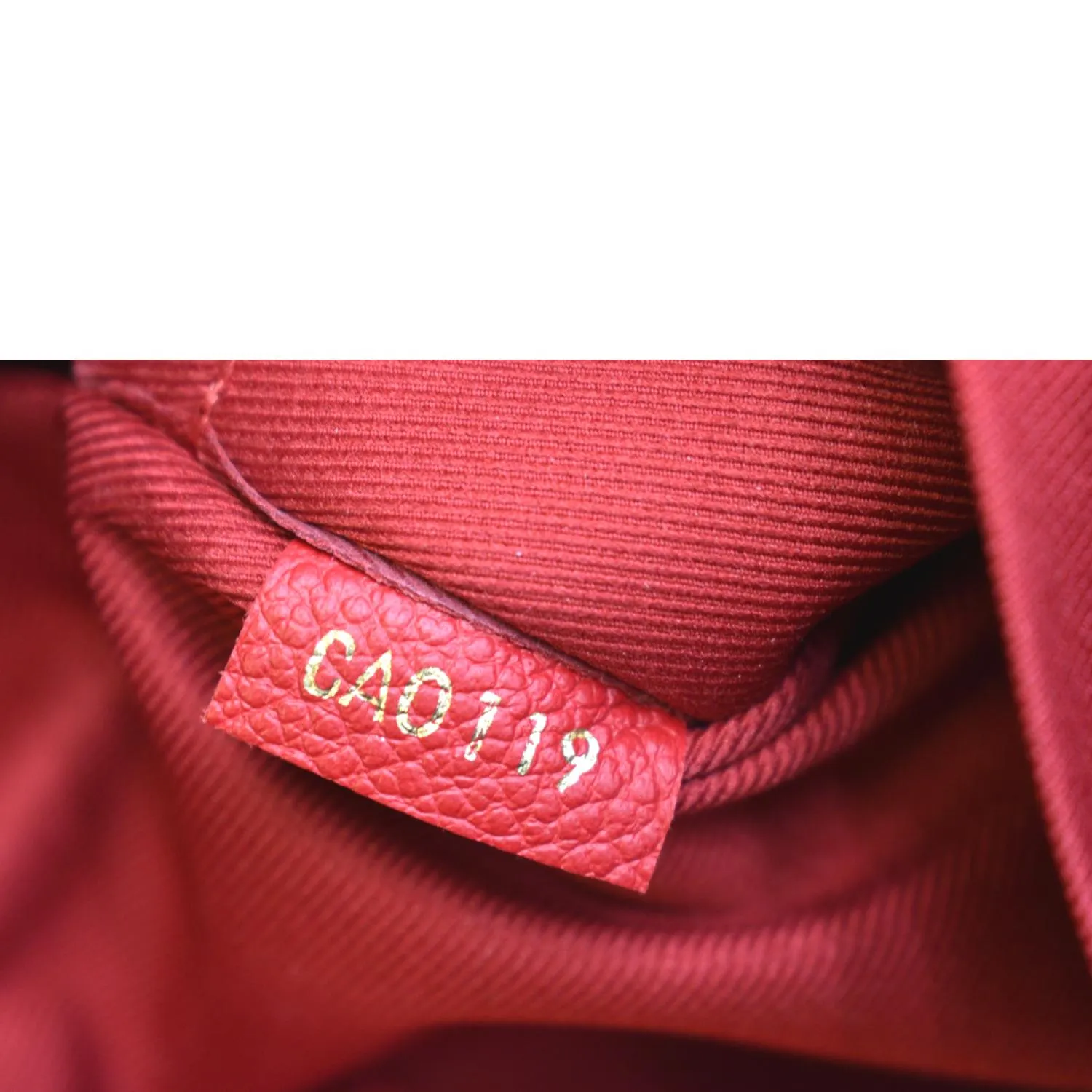 LOUIS VUITTON Saintonge Monogram Empreinte Leather Crossbody Bag Red