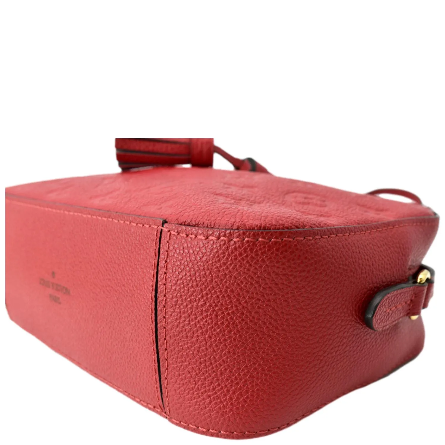 LOUIS VUITTON Saintonge Monogram Empreinte Leather Crossbody Bag Red