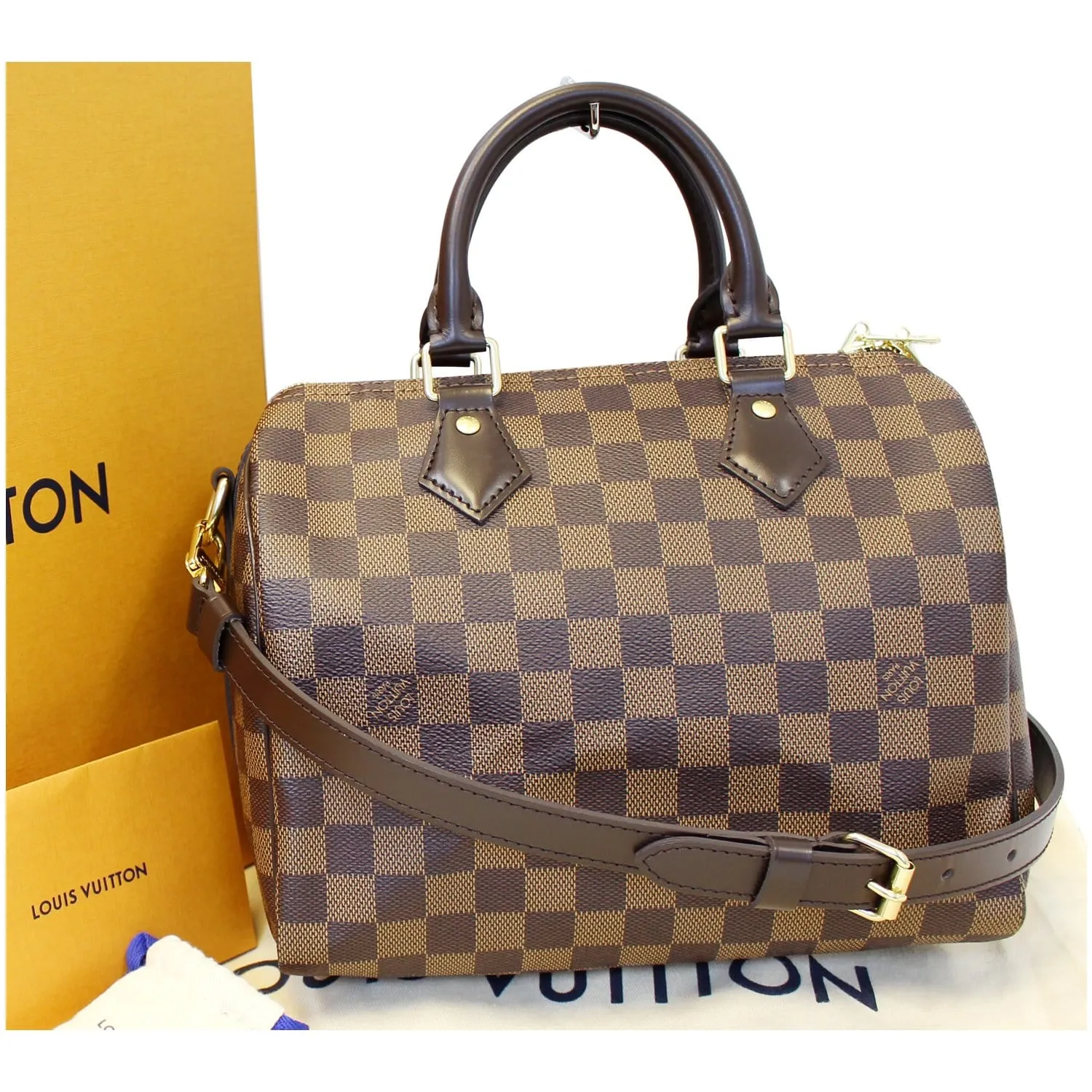 LOUIS VUITTON Speedy 25 Bandouliere Damier Ebene Shoulder Bag