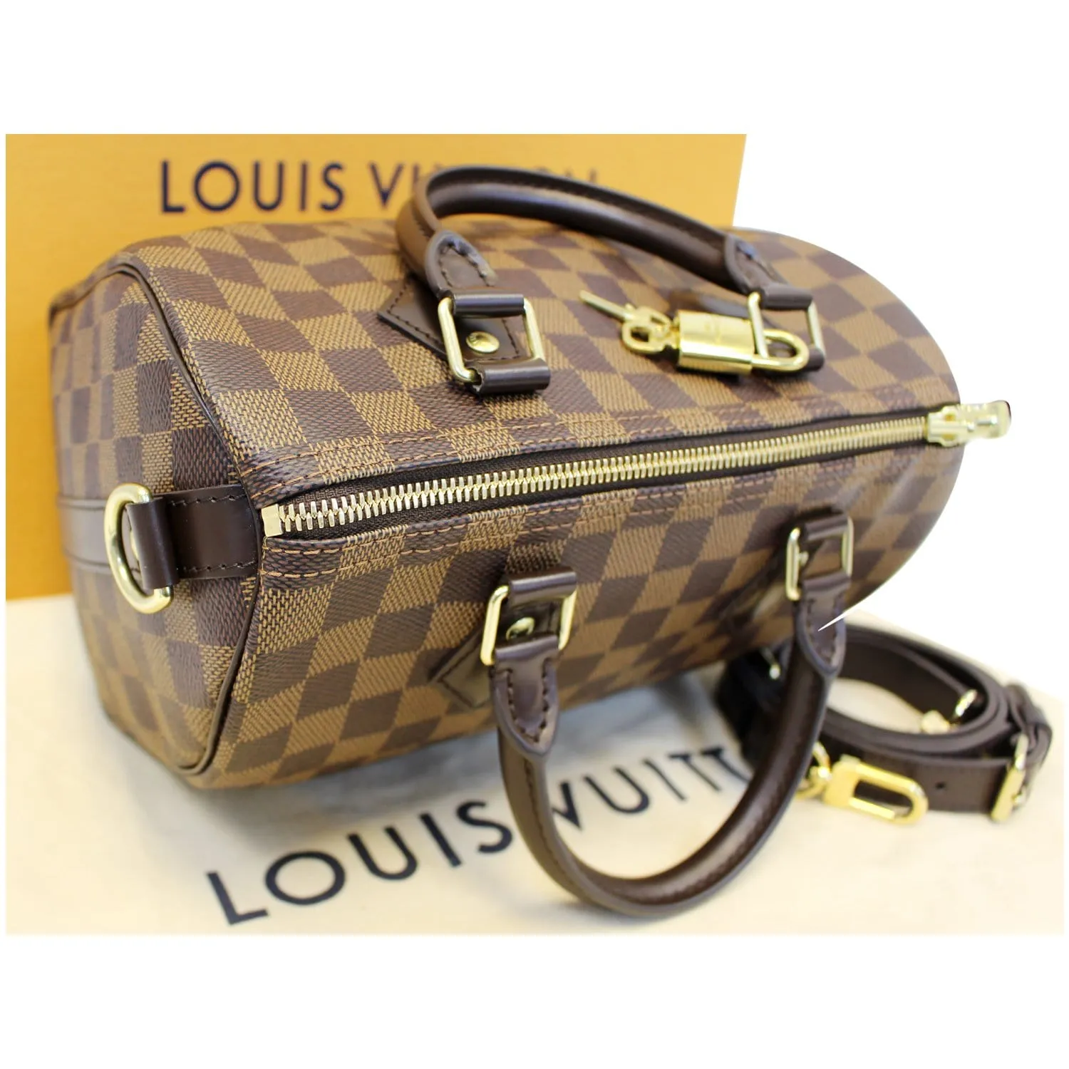 LOUIS VUITTON Speedy 25 Bandouliere Damier Ebene Shoulder Bag